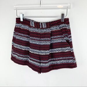 ‎BCBGeneration Red/White/Black Stripe Boucle Shorts